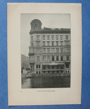 Blatt Architektur Berlin 1898 Fründ Hotel Friedrichstrasse Ortsansicht